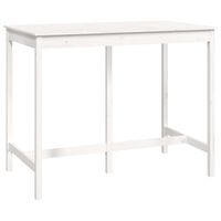 vidaXL bāra galds, balts, 140x80x110 cm, priedes masīvkoks
