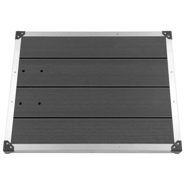 vidaXL āra du&scaron;as pamatne, pelēka, 80x62 cm, WPC, nerūsējo&scaron;s tērauds