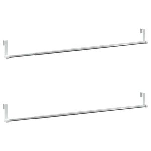 vidaXL aizkaru stangas, 2 gab., balta, sudrabaina, 60-105cm, alumīnijs