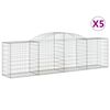 vidaXL arkveida gabiona grozi, 5 gb., 300x50x80/100cm, cinkota dzelzs