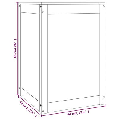 vidaXL veļas kaste, balta, 44x44x66 cm, priedes masīvkoks