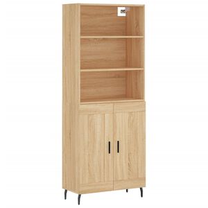 vidaXL augstais skapis, ozolkoka, 69,5x34x180 cm, inženierijas koks