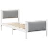 vidaXL Gultas rāmis ar galvas klāju Gai&scaron;i pelēks 75 x 190 cm audums