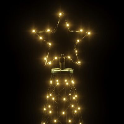 vidaXL Ziemassvētku egle ar pīķi, 200 silti baltas LED, 180 cm