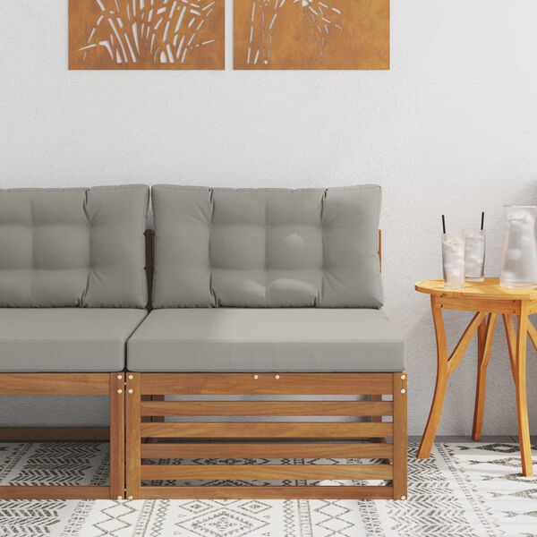 vidaXL Āra vidējais dīvāns Cietā akācijas koks Dabiska