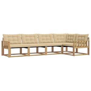 vidaXL Āra dīvānu komplekts ar spilvenu 5 pcs Baltais un Beidzis