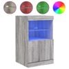 vidaXL kumode ar LED lampiņām, pelēka ozolkoka krāsa, 41x37x67 cm