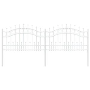 vidaXL Dārza žogs KAMPEN 240 x 118 cm Pulverkrāsots tērauds Balts
