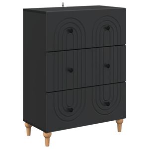 vidaXL Atvilktņu skapis Melns 66 x 34,5 x 90 cm Inženierijas koks