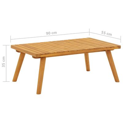 vidaXL dārza galdiņš, 90x55x35 cm, akācijas masīvkoks