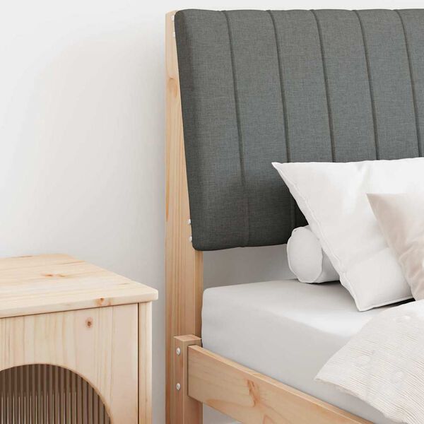 vidaXL Mīkstināts gultas galvgalis Tumši pelēks 80 cm