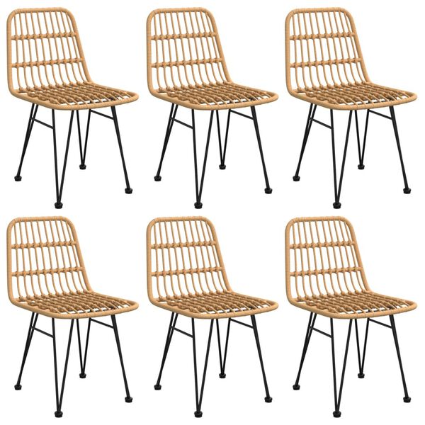 vidaXL 7-daļīgs dārza mēbeļu komplekts, PE rotangpalma