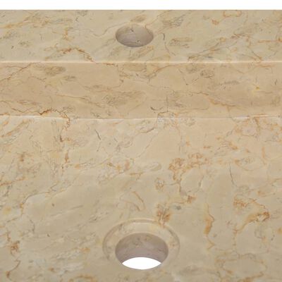 vidaXL izlietne, 40x40x12 cm, krēmkrāsas marmors