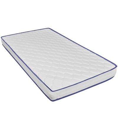 vidaXL gulta ar atmiņas efekta matraci, balta mākslīgā āda, 120x200 cm