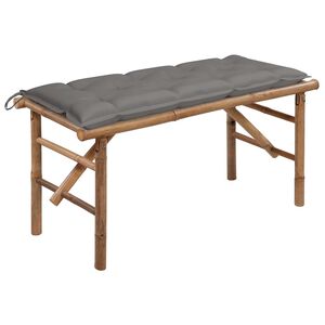 vidaXL saliekams dārza sols ar matraci, 118 cm, bambuss