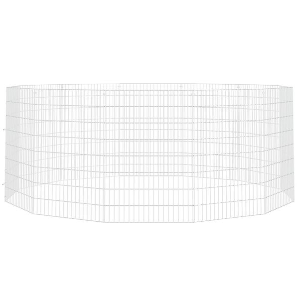 vidaXL dzīvnieku sētiņa, 12 paneļi, 54x80 cm, cinkota dzelzs