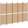 vidaXL 5-paneļu istabas nodalījums Bē&scaron;a 250 x 180 cm Audums
