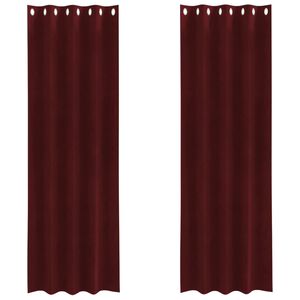 vidaXL Aptum&scaron;ojo&scaron;ie aizkari 2 pcs Vīna sarkans 140 x 260 cm Samts