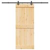 vidaXL bīdāmās durvis ar stiprinājumiem, 85x210 cm, priedes masīvkoks