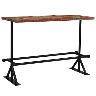 vidaXL bāra galds, 150x70x107 cm, pārstrādāts masīvkoks, daudzkrāsains