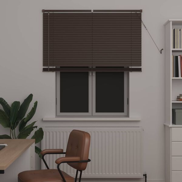 vidaXL Venēcijas žalūzija Tum&scaron;i brūna ar rakstu 150 x 110 cm PVC