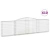 vidaXL arkveida gabiona grozi, 10gb., 400x30x100/120cm, cinkota dzelzs