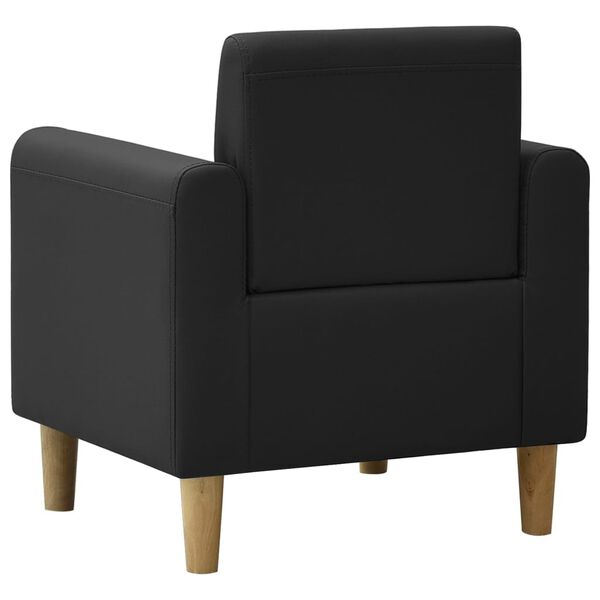 vidaXL bērnu dīvāns, melna mākslīgā āda