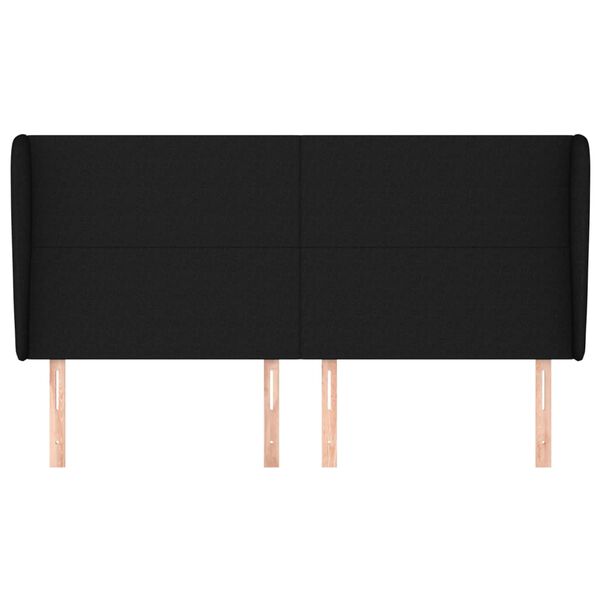 vidaXL galvgalis ar malām, 183x23x118/128 cm, melns audums