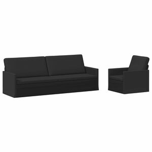 vidaXL Dīvānu komplekts 2 pcs Melns Audums