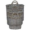 vidaXL Stādītāju grozs 3 pcs Kubu pelēks Kubu rotangpalma