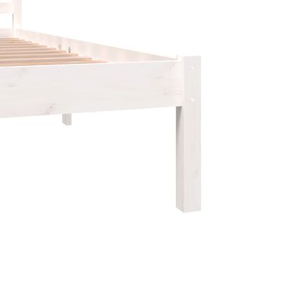 vidaXL gultas rāmis, priedes masīvkoks, 180x200 cm, balts