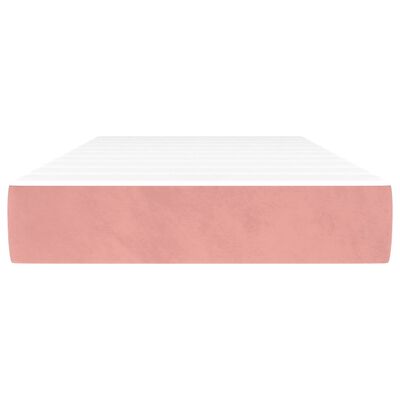 vidaXL kabatu atsperu matracis, rozā, 90x190x20 cm, samts