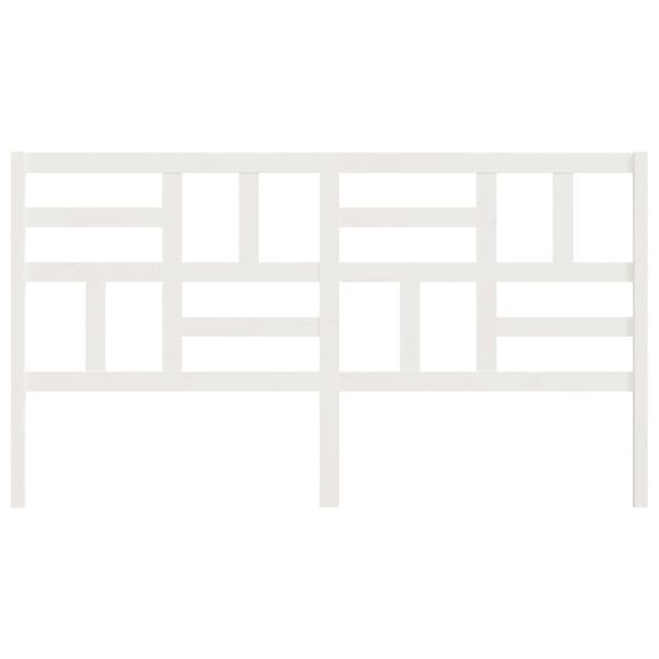 vidaXL gultas galvgalis, balts, 206x4x104 cm, priedes masīvkoks