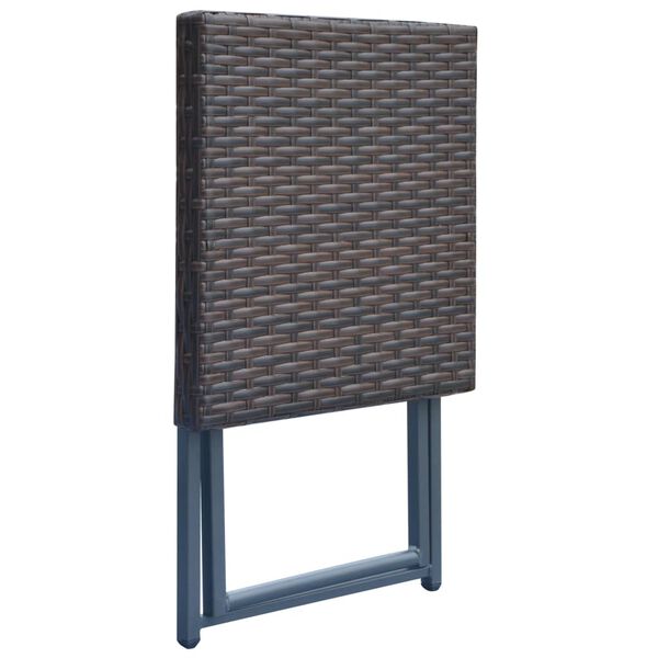 vidaXL 5-daļīgs dārza mēbeļu komplekts, saliekams, PE pinums, brūns