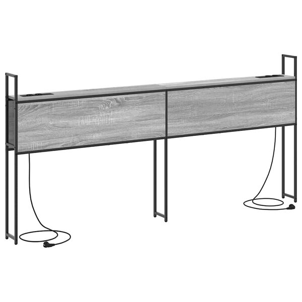 vidaXL Uzglabā&scaron;anas galvas balsts ar uzlādes staciju 203 x 15 x 98 cm