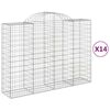 vidaXL arkveida gabiona grozi, 14gb., 200x50x140/160cm, cinkota dzelzs