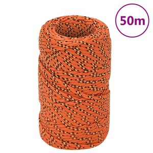 vidaXL laivu virve, oranža, 2 mm, 50 m, polipropilēns