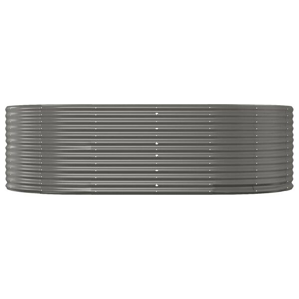 vidaXL augstā puķu kaste, pelēka, 212x140x68 cm, cinkots tērauds