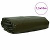 vidaXL Tarps 650g / m&sup2; Olīvu zaļ&scaron; 1,5 x 10 m Audekls ar PVC pārklājumu