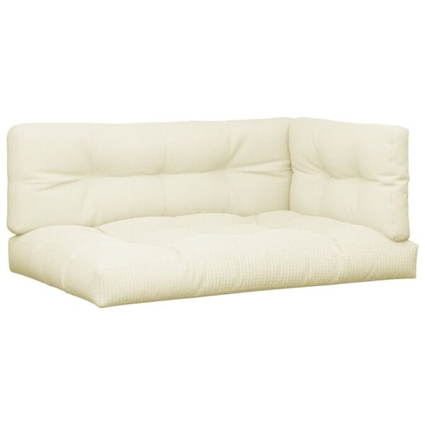 vidaXL pale&scaron;u spilveni, 3 gab., audums, krēmkrāsas