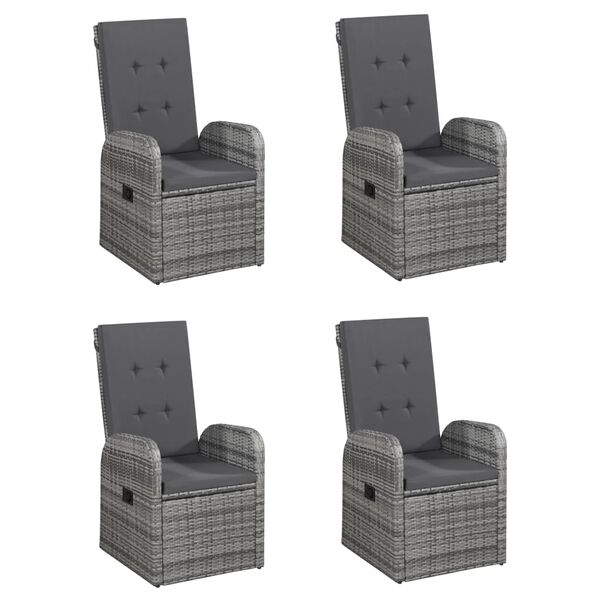 vidaXL 5-daļīgs dārza mēbeļu komplekts, pelēks