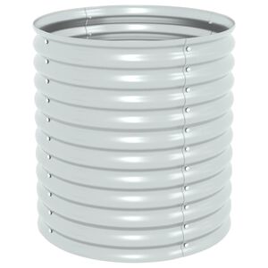 vidaXL augstā puķu kaste, 80x80x81 cm, cinkots tērauds, sudraba krāsa