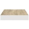 vidaXL sienas plaukti, 4 gab., balti, ozolkoka, 40x23x3,8 cm, MDF