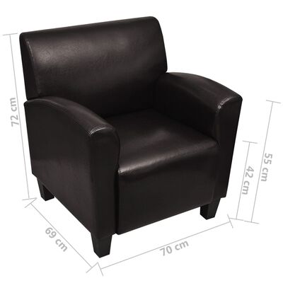 vidaXL atpūtas krēsls, tumši brūna mākslīgā āda