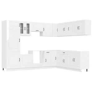 vidaXL 14-daļīgs virtuves skapītis komplekts, Kalmar, spīdīgi balta