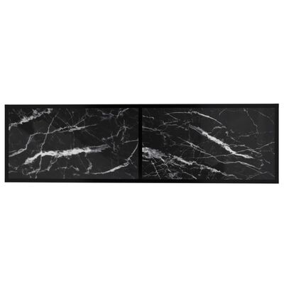 vidaXL TV plaukts, 140x40x40,5 cm, rūdīts stikls, melns marmora raksts