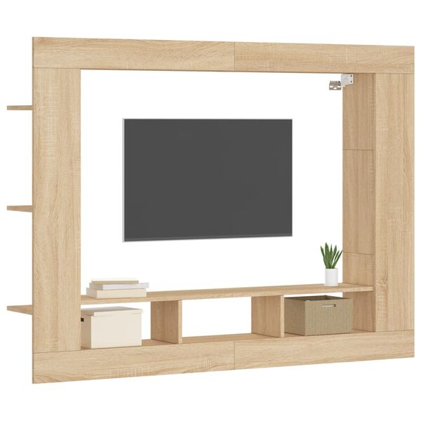 vidaXL TV skapītis, ozolkoka krāsa, 152x22x113 cm, inženierijas koks
