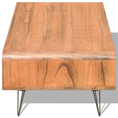 vidaXL kafijas galdiņš, 90x55,5x38,5 cm, masīvs paulonijas koks, brūns