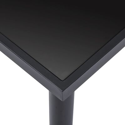 vidaXL virtuves galds, melns, 160x80x75 cm, rūdīts stikls
