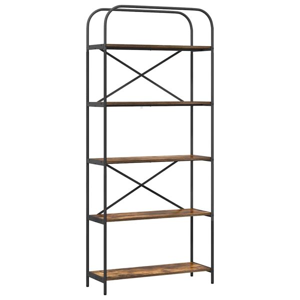 vidaXL Grāmatu plaukts Dūmaka ozols 80 x 30 x 183 cm Inženierijas koks